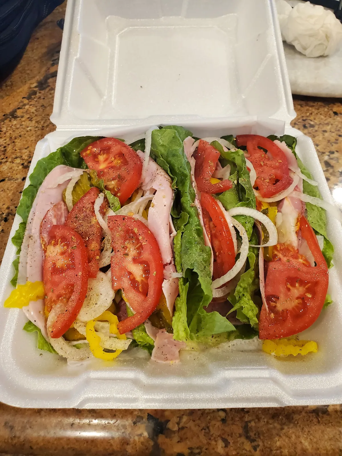 Sub in a to-go box